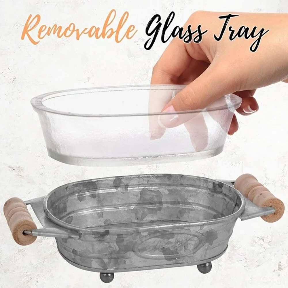 NEW Galvanized Farmhouse Soap Dish for Bathroom - Picture 7 of 8